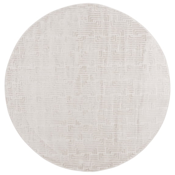 SAFAVIEH Saylor Stephanie Geometric Area Rug, Beige/Ivory, 6'3" x 6'3" Round