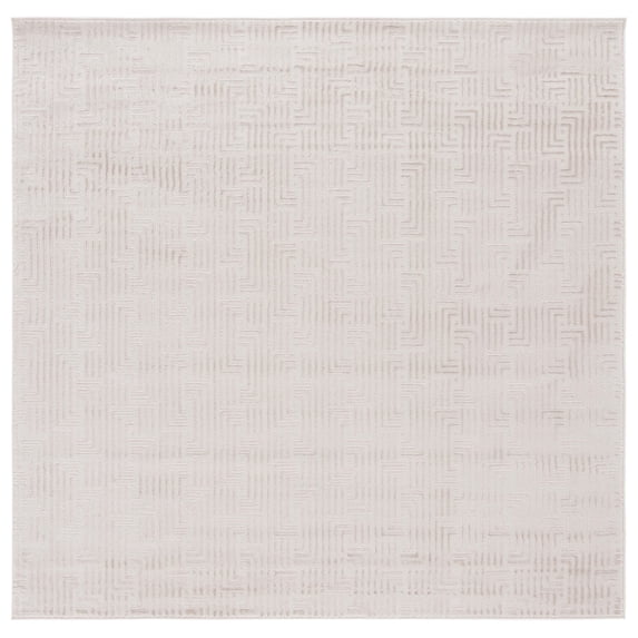 SAFAVIEH Saylor Stephanie Geometric Area Rug, Beige/Ivory, 6'3" x 6'3" Square