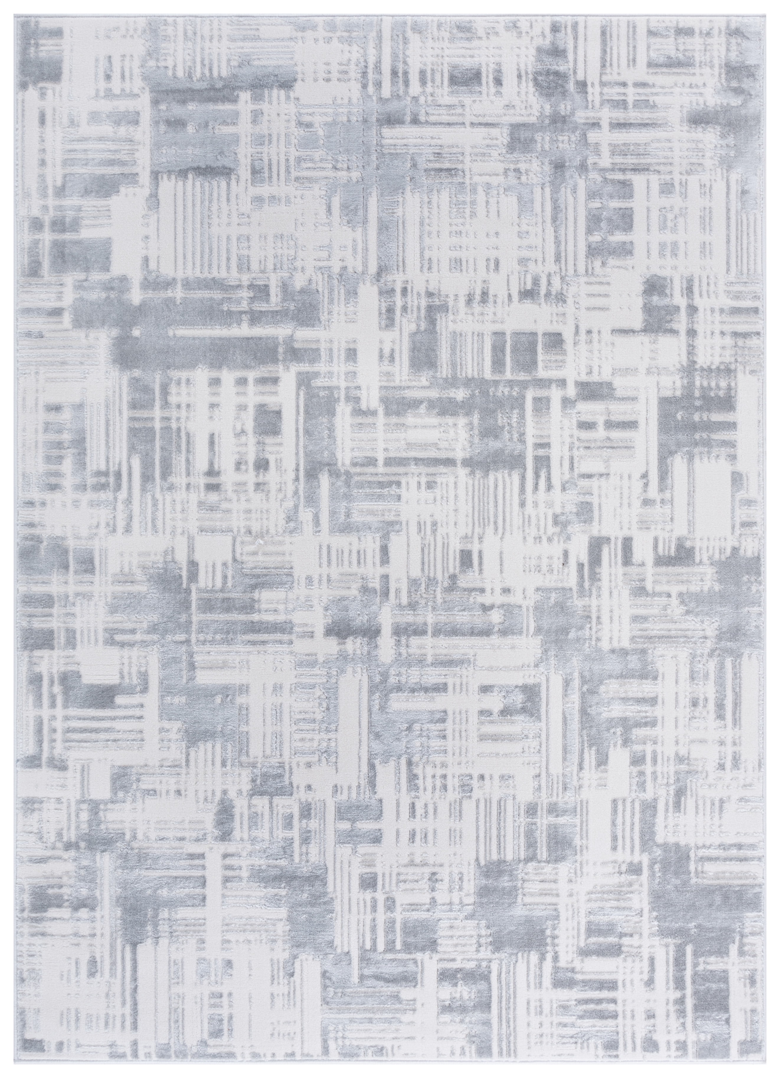 SAFAVIEH Saylor Tryik Geometric Area Rug, Ivory/Dark Gray, 5'5" x 7'7"