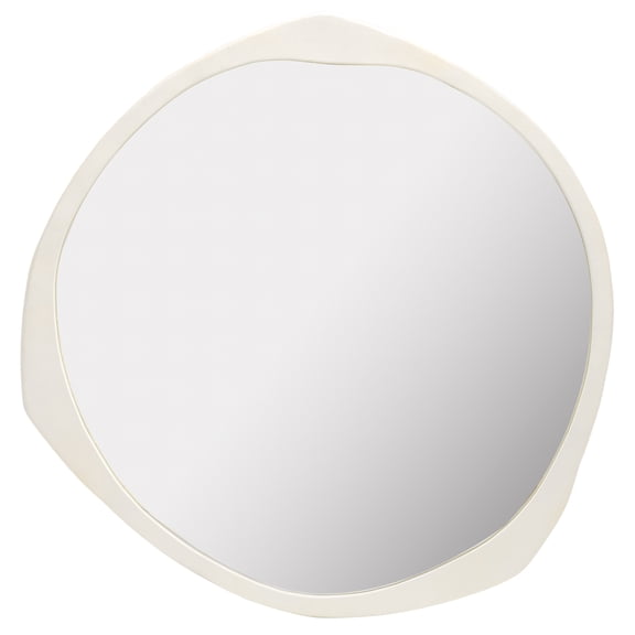 SAFAVIEH Sayori 38 in. Dia. Round Solid Mirror, Ivory