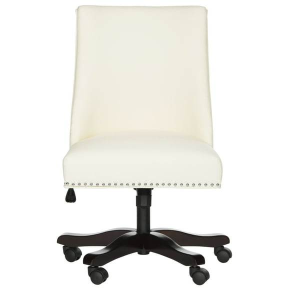 SAFAVIEH Scarlet Upholstered Cushioned Desk Chair with Caster, Cream