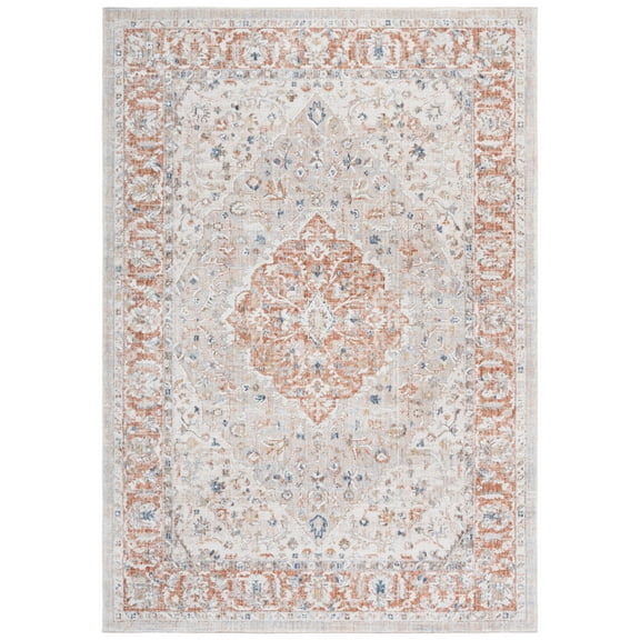 SAFAVIEH Scarlett Clara Medallion Area Rug, Beige/Ivory Rust, 8' x 10'