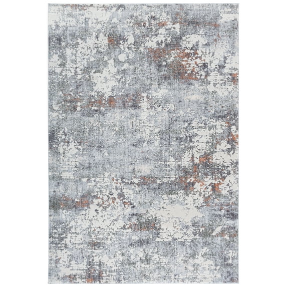 SAFAVIEH Scarlett Ivonette Distressed Area Rug, Grey/Ivory Rust, 4' x 6'