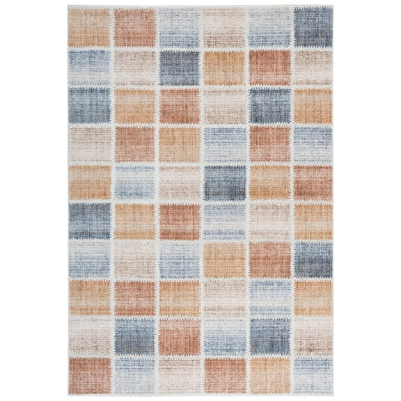 SAFAVIEH Scarlett Nader Geometric Area Rug, Beige/Ivory Rust, 4' x 6'