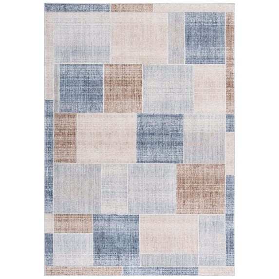 SAFAVIEH Scarlett Ramona Geometric Area Rug, Beige/Blue Brown, 9' x 12'