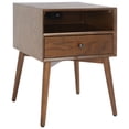thumbnail image 1 of SAFAVIEH Scully Solid Mid-Century Nightstand W/ Usb, Oak/Gold, 1 of 17