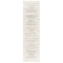 SAFAVIEH Seattle Elinor Abstract Shag Runner Rug, Ivory/Grey, 2'3" x 8'