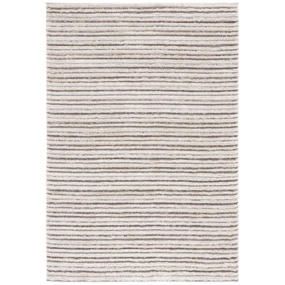 SAFAVIEH Seattle Maynerd Striped Shag Area Rug, Grey/Beige, 8' x 10'