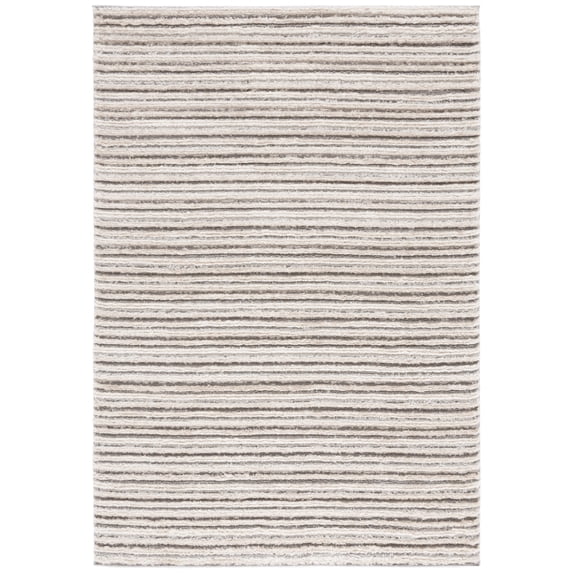 SAFAVIEH Seattle Maynerd Striped Shag Area Rug, Grey/Beige, 9' x 12'