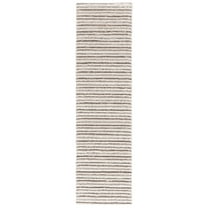 SAFAVIEH Seattle Maynerd Striped Shag Runner Rug, Grey/Beige, 2'3" x 8'
