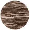 thumbnail image 1 of SAFAVIEH Seattle Pavel Abstract Shag Area Rug, Brown/Ivory, 6'7" x 6'7" Round, 1 of 10
