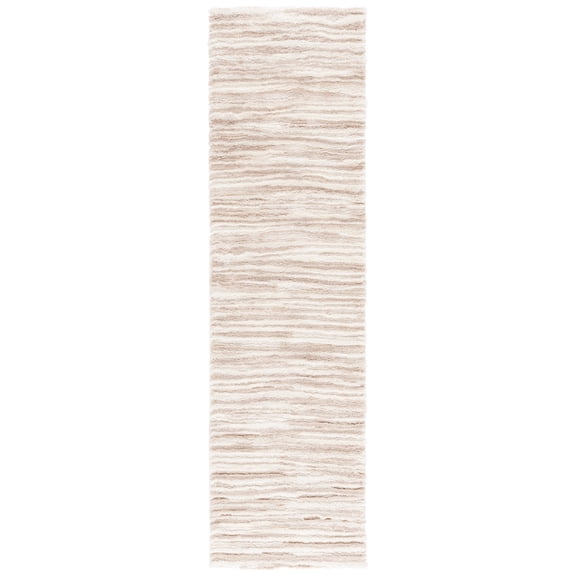 SAFAVIEH Seattle Pavel Abstract Shag Runner Rug, Ivory/Beige, 2'3" x 8'