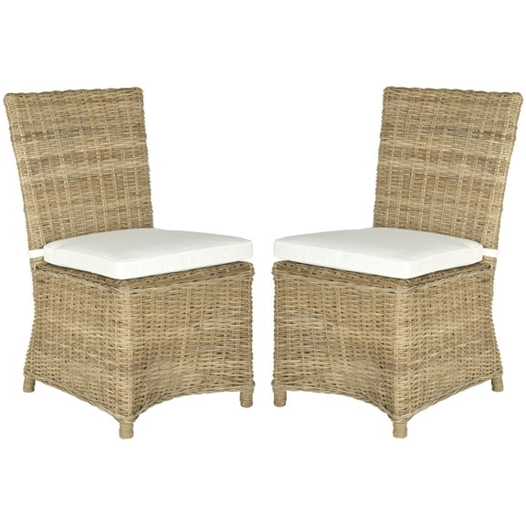SAFAVIEH Sebesi Natural Cotton Solid Dining Parsons Chair, Natural (Set of 2)