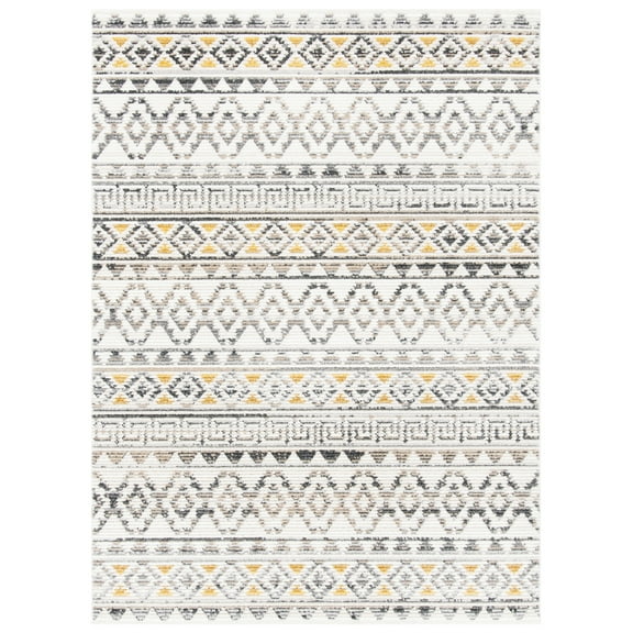 SAFAVIEH Sedona Brendanus Southwestern Area Rug, Ivory/Charcoal, 3' x 5'