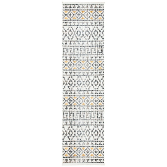 SAFAVIEH Sedona Brendanus Southwestern Runner Rug, Ivory/Charcoal, 2'4" x 11'