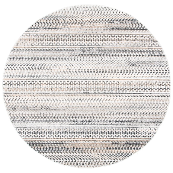 SAFAVIEH Sedona Caitriona Southwestern Area Rug, Ivory/Grey, 4' x 4' Round
