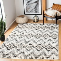 SAFAVIEH Sedona Collection SED842F Dark Grey / Ivory Rug