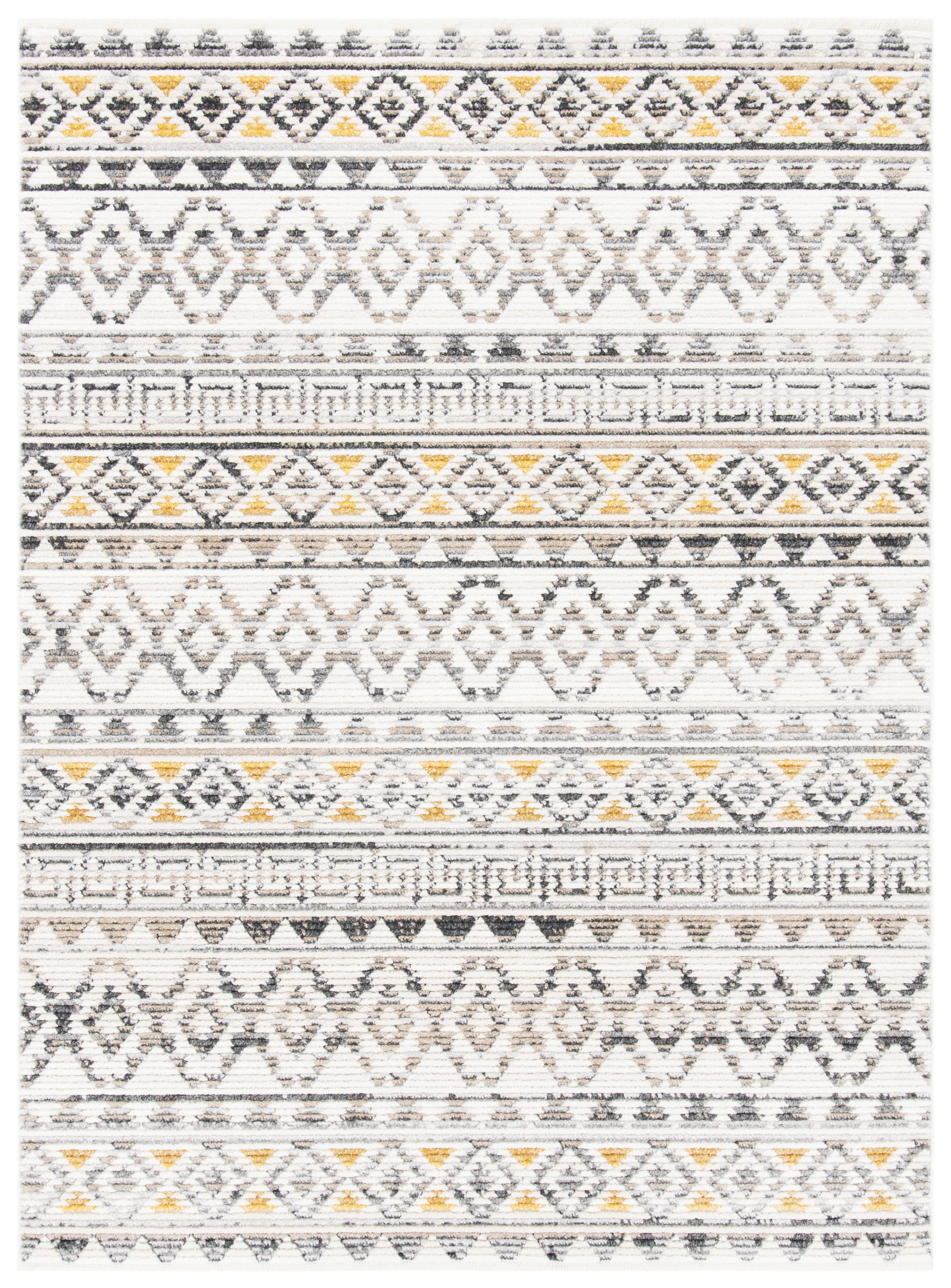 Sedona Gray and Ivory Hand-Knotted Synthetic Area Rug