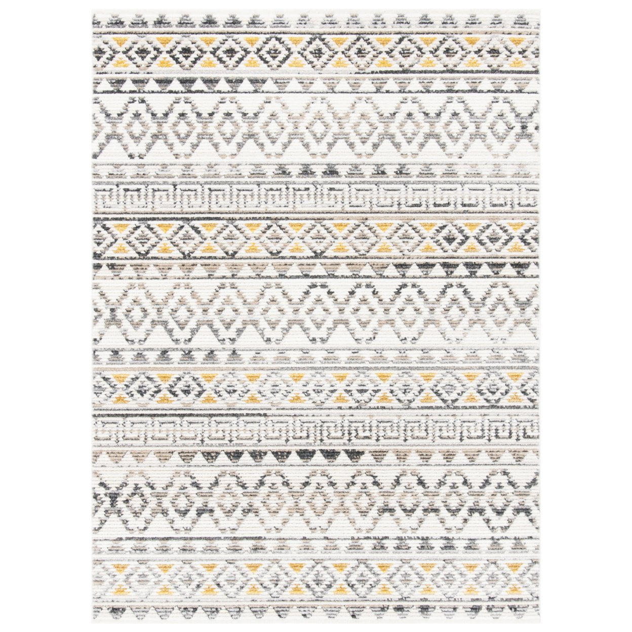 Sedona Gray and Ivory Hand-Knotted Synthetic Area Rug