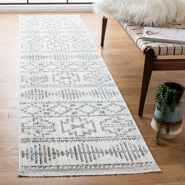 SAFAVIEH Sedona Josephina Southwestern Runner Rug, Ivory/Grey, 2'4" x 9'