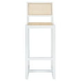 thumbnail image 1 of SAFAVIEH Seika Square Mid Back Bar Stool, White/Natural, 1 of 14