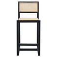 thumbnail image 1 of SAFAVIEH Seika Square Mid Back Counter Stool, Black/Natural, 1 of 14