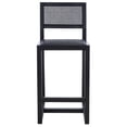 thumbnail image 1 of SAFAVIEH Seika Square Mid Back Counter Stool, Black, 1 of 13
