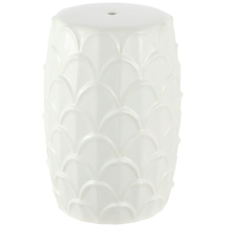 SAFAVIEH Seina 17" Contemporary Solid Ceramic Garden Stool, Cream