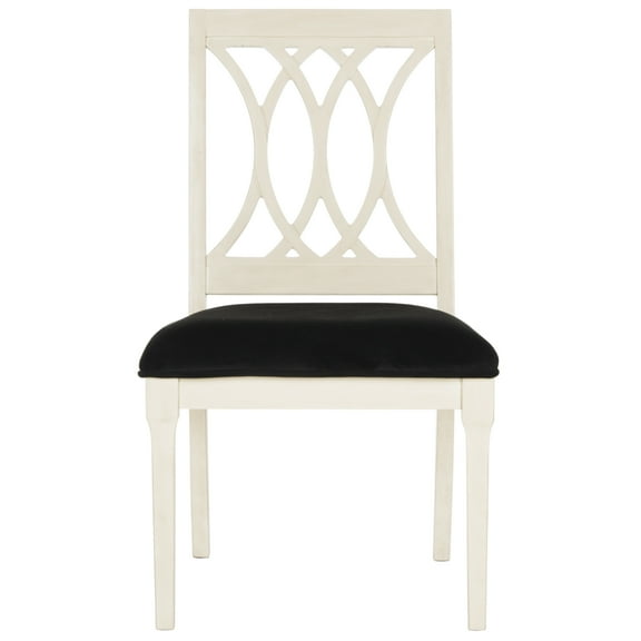 SAFAVIEH Selena 19''H Velvet Side Chair Set of 2, Black