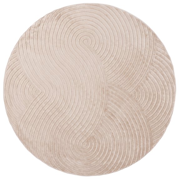 SAFAVIEH Selena Devyn Abstract Checkered Area Rug, Beige, 6'7" x 6'7" Round