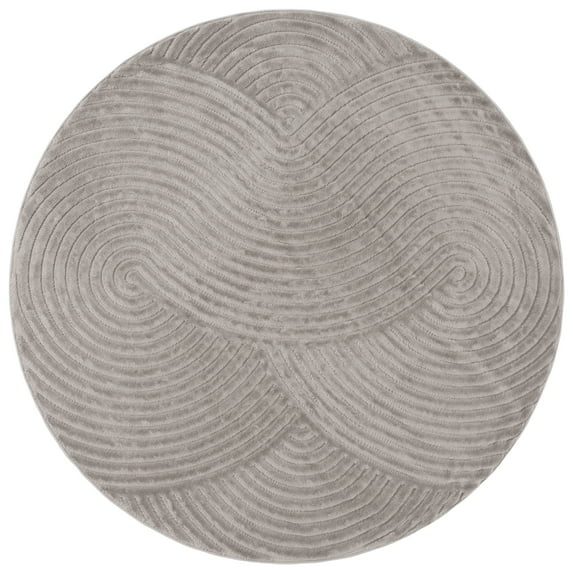 SAFAVIEH Selena Devyn Abstract Checkered Area Rug, Grey, 6'7" x 6'7" Round