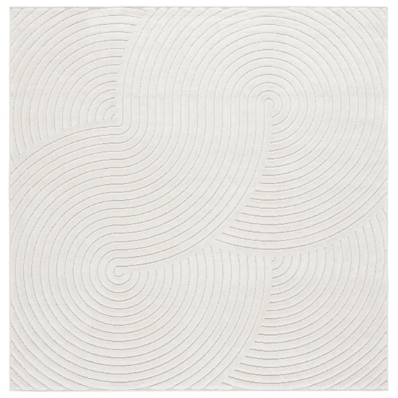 SAFAVIEH Selena Devyn Abstract Checkered Area Rug, Ivory, 6'7" x 6'7" Square