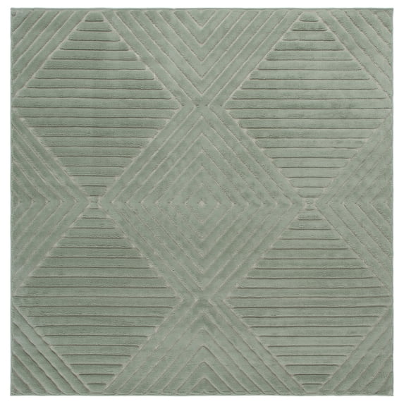 SAFAVIEH Selena Gulden Geometric Area Rug, Green, 6'7" x 6'7" Square