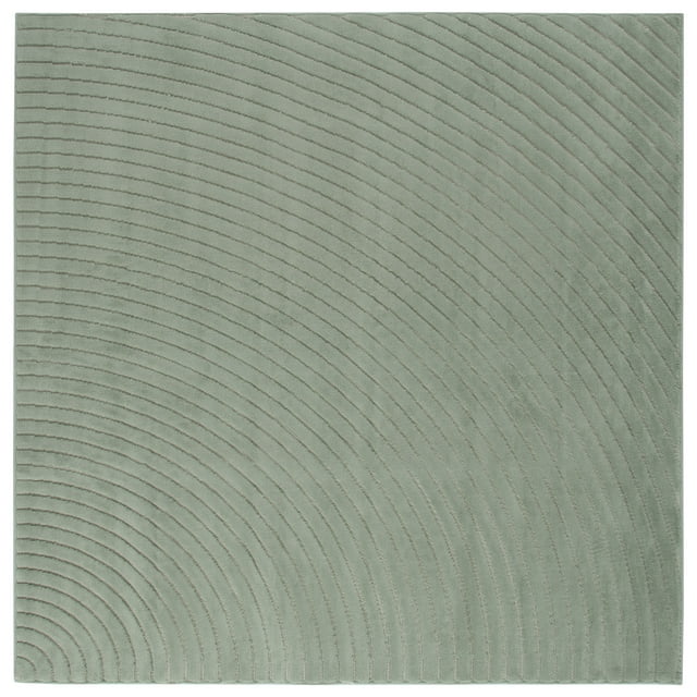 SAFAVIEH Selena Nancy Geometric High-Low Area Rug, Green, 6'7" x 6'7" Square