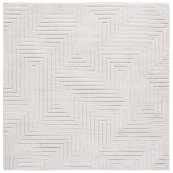 SAFAVIEH Selena Oakley Geometric Maze Area Rug, Ivory, 6'7