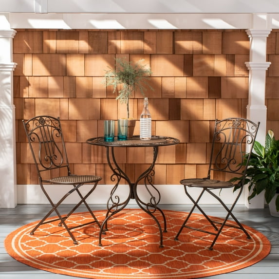 SAFAVIEH Semly Rustic Outdoor Patio 3 Pc Bistro Set, Unearthed Rust