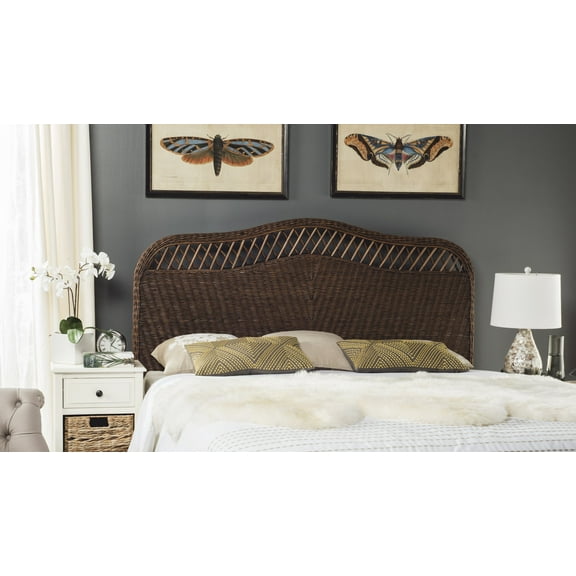 SAFAVIEH Sephina Rustic Coastal Rattan Headboard, Queen, Brown/Multi