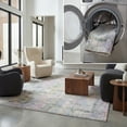thumbnail image 1 of SAFAVIEH Sequoia Keith Abstract Polyester Machine Washable Area Rug, Green/Pink, 6'7" x 6'7" Square, 1 of 13