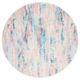 thumbnail image 1 of SAFAVIEH Sequoia Santos Abstract Machine Washable Area Rug, 6'7" x 6'7" Round, Blue/Orange, 1 of 8