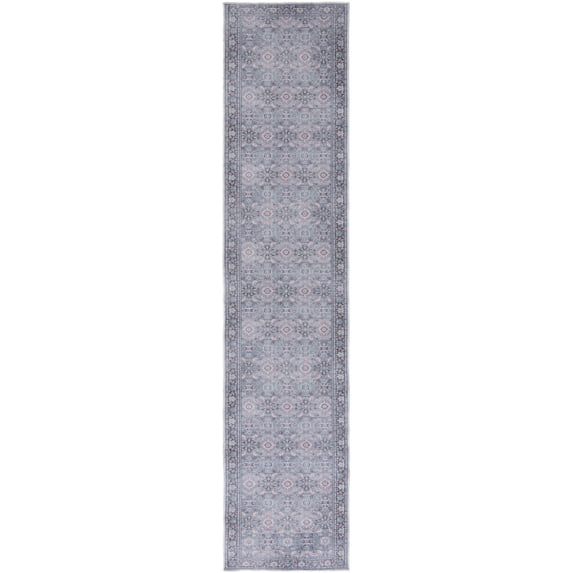SAFAVIEH Serapi Amable Oriental Machine Washable Runner Rug, Grey/Pink, 2' x 9'