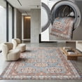 thumbnail image 1 of SAFAVIEH Serapi Blaire Traditional Machine Washable Area Rug, Light Blue/Brown, 5'3" x 7'7", 1 of 13