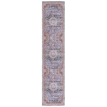 SAFAVIEH Serapi Chase Oriental Machine Washable Runner Rug, Grey/Light Grey, 2' x 9'