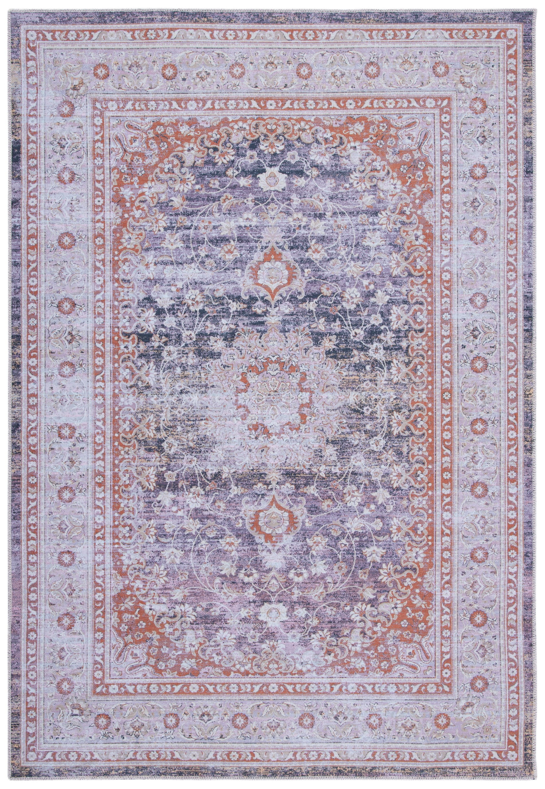 Elegant Gray Rectangular 8' x 10' Viscose Blend Easy-Care Area Rug