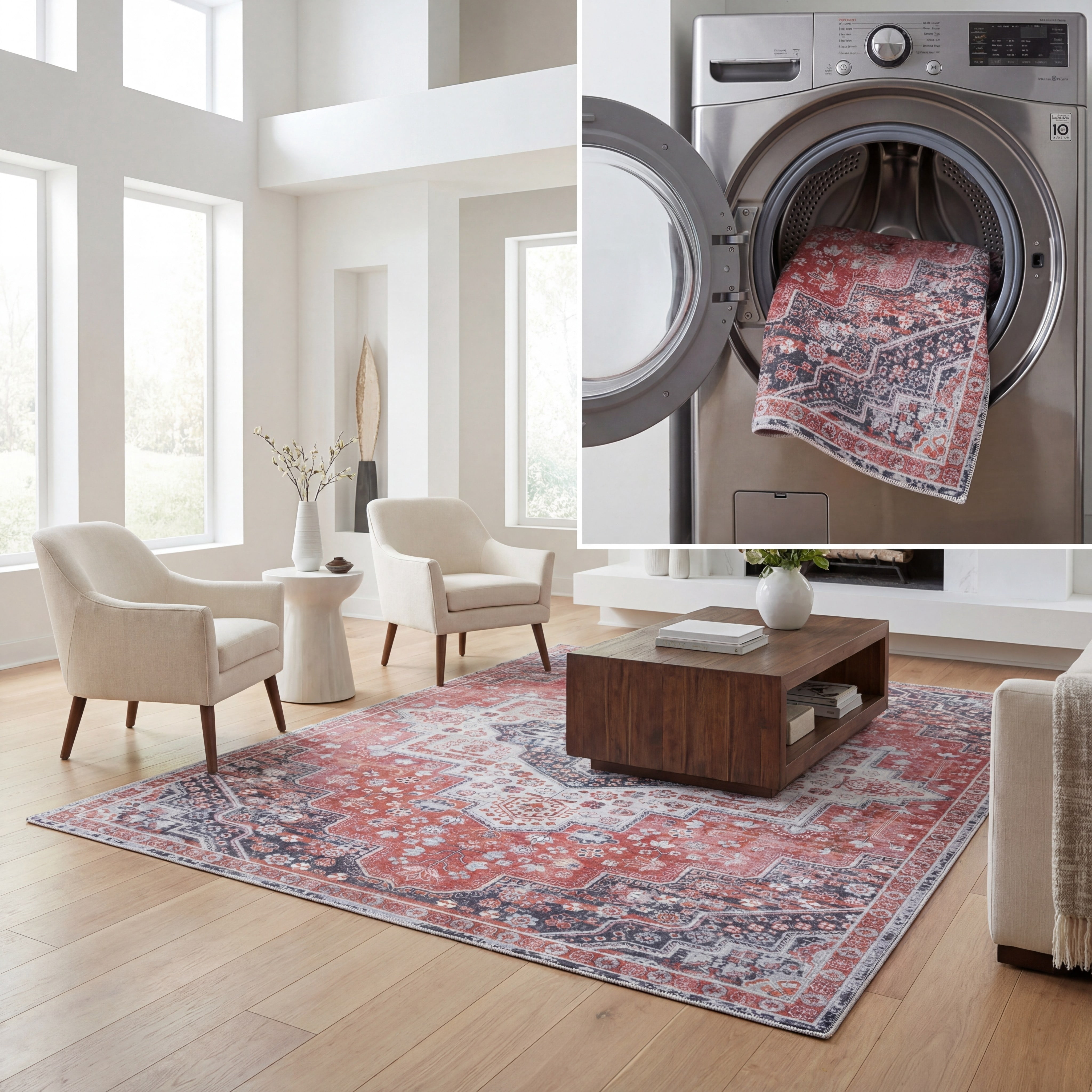 SAFAVIEH Serapi Collection SEP563P Rust / Ivory Rug