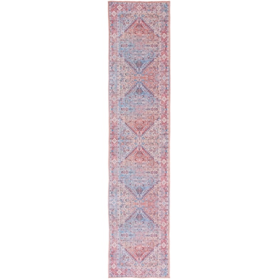 SAFAVIEH Serapi Donald Oriental Machine Washable Runner Rug, Rust/Blue, 2' x 9'