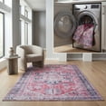 thumbnail image 1 of SAFAVIEH Serapi Doncho Traditional Machine Washable Area Rug, Navy/Red, 5'3" x 7'7", 1 of 14