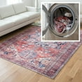 thumbnail image 1 of SAFAVIEH Serapi Doncho Traditional Machine Washable Area Rug, Red/Navy, 4' x 6', 1 of 16