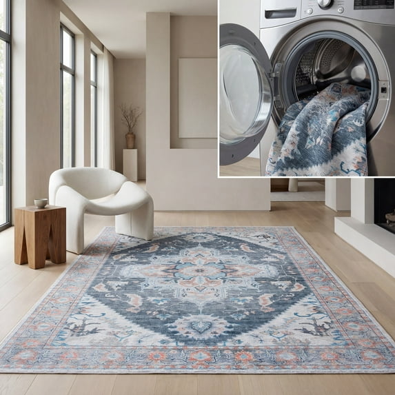 SAFAVIEH Serapi Flora Oriental Area Rug, Charcoal/Ivory, 4' x 6'