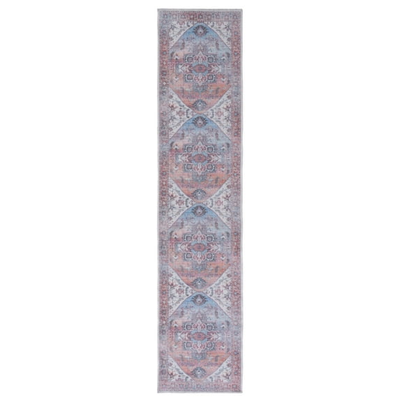 SAFAVIEH Serapi Flora Oriental Machine Washable Runner Rug, Rust/Ivory, 2' x 9'