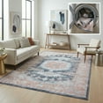 thumbnail image 1 of SAFAVIEH Serapi Glenna Traditional Machine Washable Area Rug, Terracotta/Blue, 4' x 6', 1 of 17
